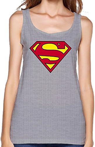 Female Superman Logo Tank Top Gray