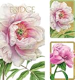 Entertaining with Caspari Bridge Playing Card Gift Set, Peonies