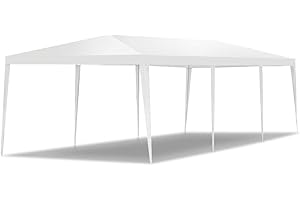 Goplus Outdoor 10' X 30' Canopy Party Wedding Tent Heavy Duty Gazebo Pavilion Cater Events 5 Removable Window Side Walls (White)