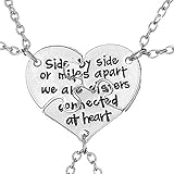 Just Model Best Friend Forever Heart Shaped Stitching Necklace Into 3Pcs Puzzle Pendant for Friends