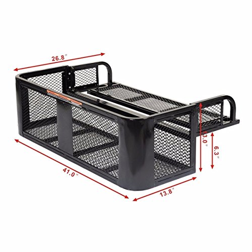 Goplus ATV UTV Universal Rear Drop Basket Rack Steel Luggage Cargo