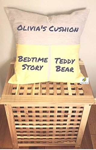 Fabric Personalised Cushion Cover Pillow with Pockets and Names Teachers Gift, Named Cushion