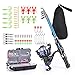 Leo Light Weight Kids Fishing Pole Telescopic Fishing Rod and Reel Combos with Full Kits Lure Case and Carry Bag for Youth Fishing and Beginner 130CM