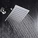 Luxury Square Rain Shower Head with 6-inch Rainfall Face, Stainless Steel Back, Brass Swivel Joint, Full Chrome Finish
