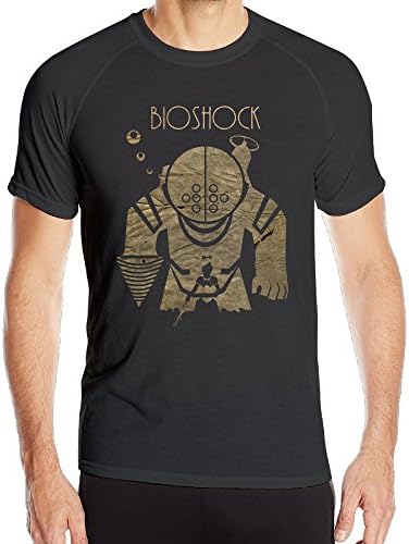 Duola Men's Bioshocks Short Sleeve Sports Trendy T Shirts Black