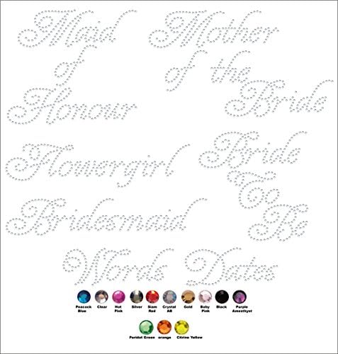 Wifey Rhinestone Diamante Iron On Transfer - Custom Crystal Hotfix Personalised Applique/Motif Fancy 1A Style