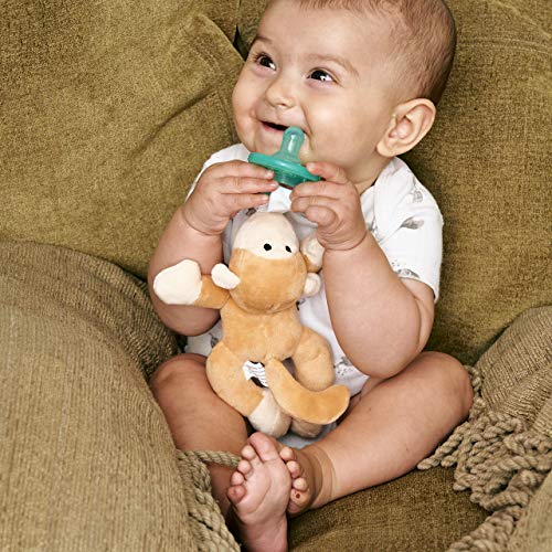 Luv Your Baby Monkey Pacifier with Stuffed Animal, Acrylic Binky