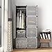 KOUSI Portable Closet Clothes Wardrobe Bedroom Armoire Storage Organizer with Doors, Capacious & Sturdy, Black (5 Cubes&1 Hanging Section)