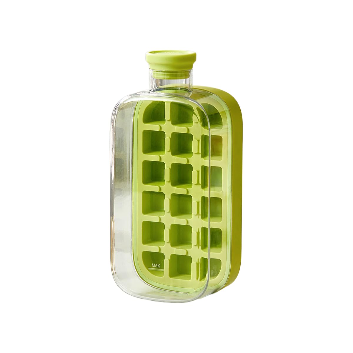 Photo 1 of 2-in-1 Ice Cube Bottle with Straw – Leak-Proof Dual-Size Ice Tray & Water Bottle (8.54in) – BPA-Free Portable for Gym, Travel, Home – Green