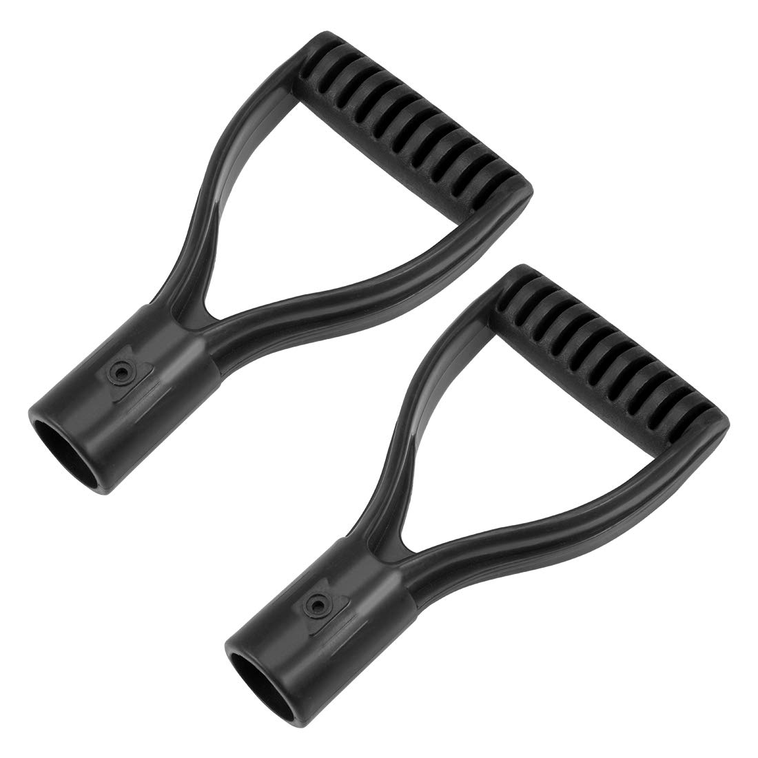 sourcing map Shovel D Grip Handle, 30mm Inner Diameter PVC for Digging Raking Tool Black 2pcs