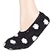 World's Softest Slip-Resistant Bottom Sole Women's Cozy Slippers (Medium, Black Polka Dot)