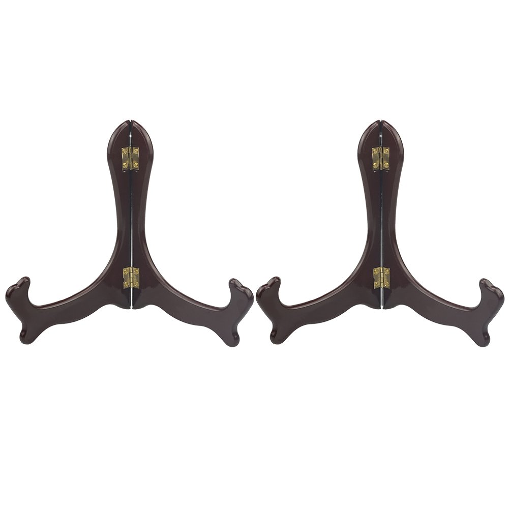 Tincogo 7 inch wood-like Easels Plate Stand Holder Display Stands -Set of 2