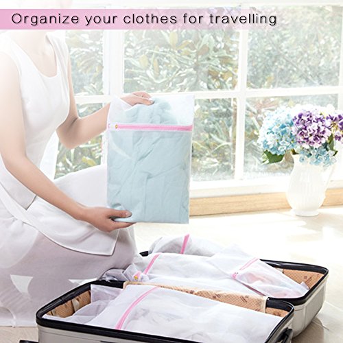 Set of 6 Mesh Laundry Bags KSANA Durable Mesh Wash Laundry Bag Suitable for Blouse, Hosiery, Stocking, Underwear, Bra and Lingerie, Travel Laundry Bag