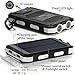 Solar Charger,Solar Power Bank 20000mAh Waterproof Portable External Battery USB Charger Built in LED light with Compass for iPad iPhone Android Cellphones (Black & White)