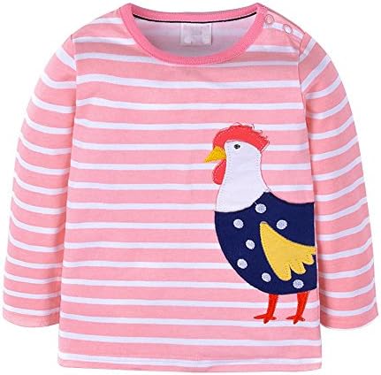Lerida Baby Girl Little Kid Cotton Stripe Long Sleeve Shirt (4T, 5259)