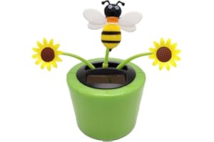 SHAKVEN Cute Solar Dancing Flowers Swinging Sunflower Insect Flip Flap Flowers Eco-Friendly Solar Power Bobblehead Dancing Flowers Toys for Car Home Decoration
