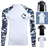 Gold BJJ Jiu Jitsu Rashguard - Launch Special! Camo Long Sleeve Rash Guard Compression Shirt for No-Gi, Gi, MMA