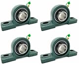 Four (4) UCP205-16 Cast Iron Pillow Block Mounted Bearings - 1" Inch Inside Diameter w/Set Screw Lock - P205