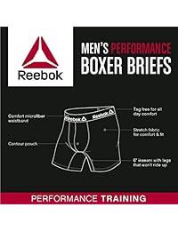 Reebok calzoncillos tipo bóxer de rendimiento atlético para hombre, paquete de 6