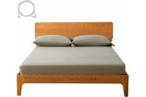 PANBMAO Grounding Sheets Queen Size | Organic Cotton + Silver Fiber | Grounding Fitted Earth Sheets with Grounding Cord (Sage, Queen - 60"x80"x15")