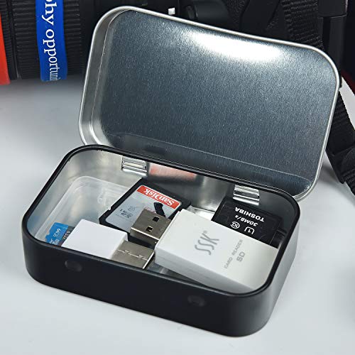 Aybloom Metal Rectangular Empty Hinged Tins - 30 Pack Black Mini Portable Box Containers Small Storage Kit & Home Organizer - Thumbnail 3