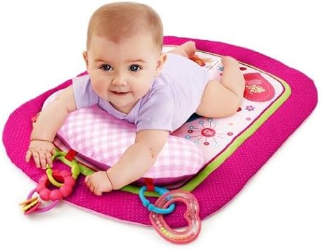 bright starts tummy time prop & play pink