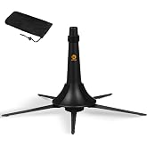 KORDOS Trumpet Stand Portable Foldable In-Bell Metal 5 Legs with Bag, Black | Anti-scratch Felt Pads, Collapsible In-Bell Legs, Professional for Piccolo Trumpet Cornet Flugelhorn Bugle Brass Instrument