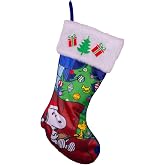 Kurt Adler Peanuts Snoopy &amp; Woodstock with Christmas Tree Stocking