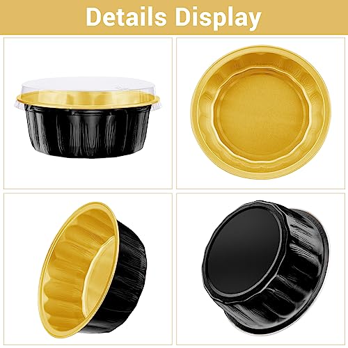 Suice Mini Baking Cups with Lids, 100 Pack Aluminum Foil Disposable