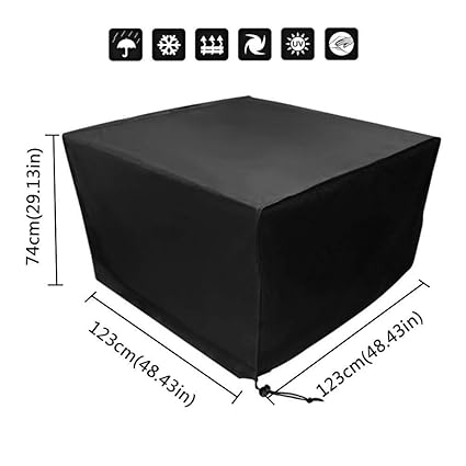 Hosaire Patio Furniture Set Cover Black Waterproof Garden Patio Set Cover Table Chair Set Cover 48 X 48 X 29 Inches