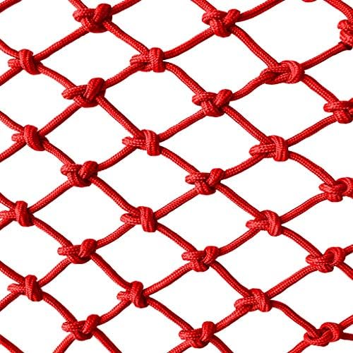 Red Child safety net protective net balcony stairs anti-fall net kindergarten color decorative net fence network Width 1/4M Length 1M /9M Hand braided traditional structure (Size : 1m*7m)