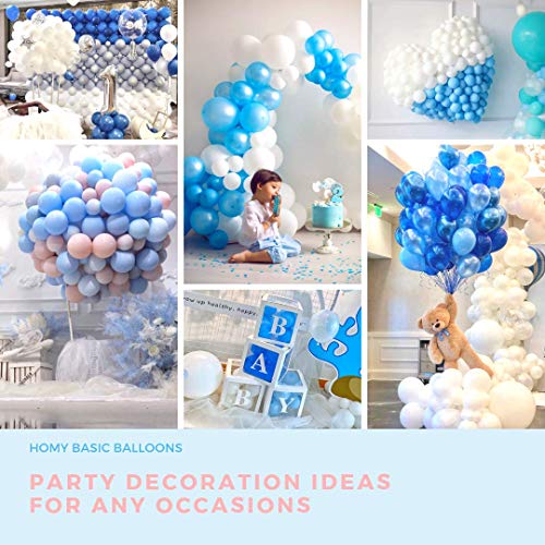 Homybasic 12 Inch Confetti Balloons Set Blue 40 50m Ribbon Blow