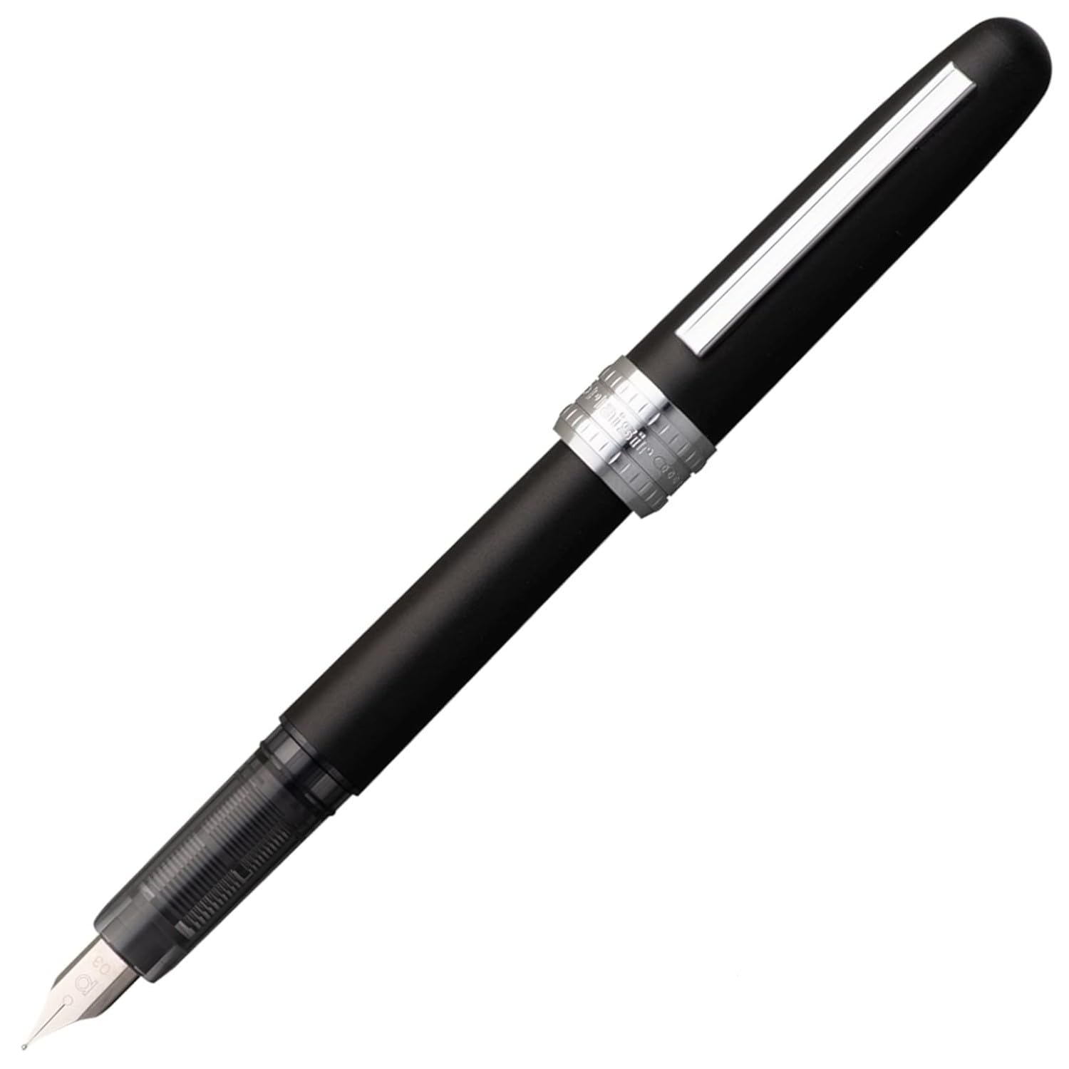 PLATINUM Plaisir PGB-1500#1 Fountain Pen/Medium Nib/Colour: Black Mist/Handmade/with Gift Box/Fountain Pen