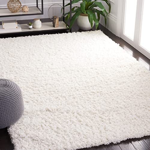 SAFAVIEH Sheep Shag Collection Area Rug - 5' x 8', Ivory, Handmade, 3-inch Thic…