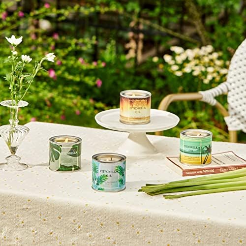 Citronella Kerzen für Außenbereich Große Citronella-Kerzen in Dosen Wachskerzen-Set