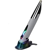lychee Rechargeable Pocket Pen Mouse, Left/Right-Handed Wireless Optical Ergonomic Mouse with Stylus Function RGB Backlit Type-C &amp; Micro USB Adapter for PC Laptop Notebook Mac (Grey)