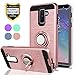 Samsung Galaxy A6 Plus 2018 Case with HD Phone Screen Protector,YmhxcY 360 Degree Rotating Ring & Bracket Dual Layer Resistant Back Cover for Samsung Galaxy A6+ 2018 (Not for Galaxy A6)-ZH Rose Gold