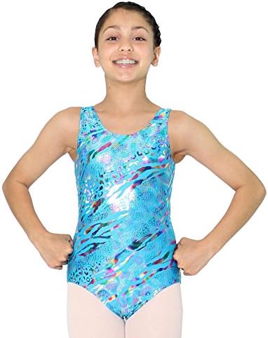 Reflectionz Turquoise Leopard Gymnastics Leotard, 4-Child