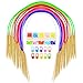 Onshine Circular Knitting Needles 18 Sizes 2 mm - 10 mm Bamboo Knitting Needles with Flexible Colorful Tube and 110 Pcs Multi-Colored Knitting Crochet (31.5 inches)