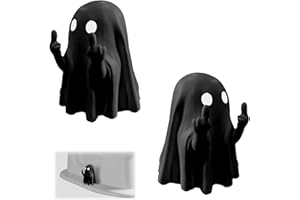 ARXONIS Funny Ghost Toilet Bolt Covers Decorative Toilet Screw Cover Caps, Toilet Caps for Bottom of Toilet, Halloween Cute Toilet Bowl Bolt Covers for Bathroom Decor, Cute Halloween Decor,2-Pack (Black)
