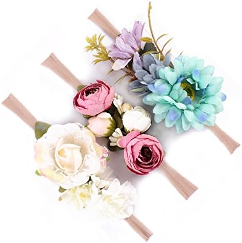 Baby Girls Headband Floral Crown Nylon Hair Band Newborn Toddler Photo Props