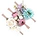 Baby Girls Headband Floral Crown Nylon Hair Band Newborn Toddler Photo Props (Ivory Purple Blue)