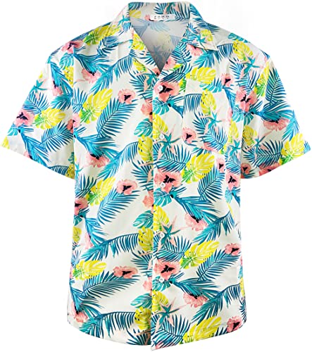 AINIKO Men's Short Sleeve Hawaiian Shirt Quick Dry