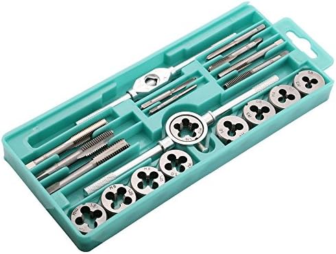 Kitspro 20pcs M3-M12 Manual Screw Thread Metric Plugs Taps wrench Die Wrench Tap Set