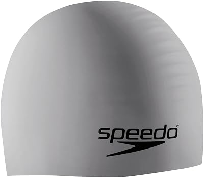 Speedo Unisex Silicone Swim Cap Silver One Size UK