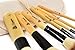 7 Piece Bamboo Makeup Brush Set with Roll-Up Cotton Travel Pouch - Premium Synthetic Hair & Wooden Handles - by Queen's Grace