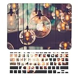 TOP CASE - 2 in 1 Signature Bundle MacBook Brilliant Light Pattern Hard Case + Keyboard Cover Compatible MacBook Air 11