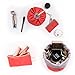 Charyeah Drawstring Cosmetic Bags Makeup Bag Travel Barrel Cases Kit Organizer Bathroom Storage Carry Case Toiletry Bags Multifunctional Bucket Toiletry Bag Polyester 300T (Red)
