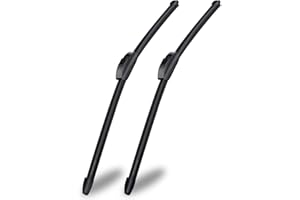 Kitchasy OEM Quality 16" + 16" Universal J/U Hook Front Windshield Wiper Blades, Quiet All-Season Automotive Replacement Blades, Durable Stable Front Windscreen Wiper (Set of 2)