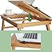 Songmics Laptop Desk Table with USB Fan Bamboo Wood Breakfast Serving Bed Tray Adjustable Tilting Top Drawer ULLD003